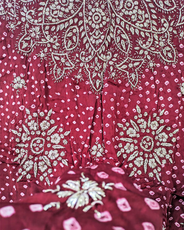 Fancy Silk with Handmade Chunnri & Gotta Work Dupatta