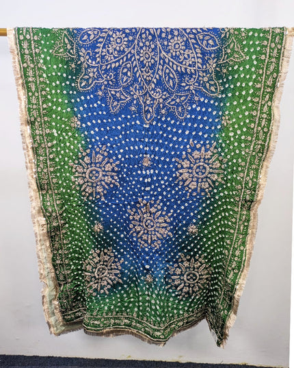 Premium Handmade Chunnri & Gotta Work Silk Dupatta (Ready To Wear)