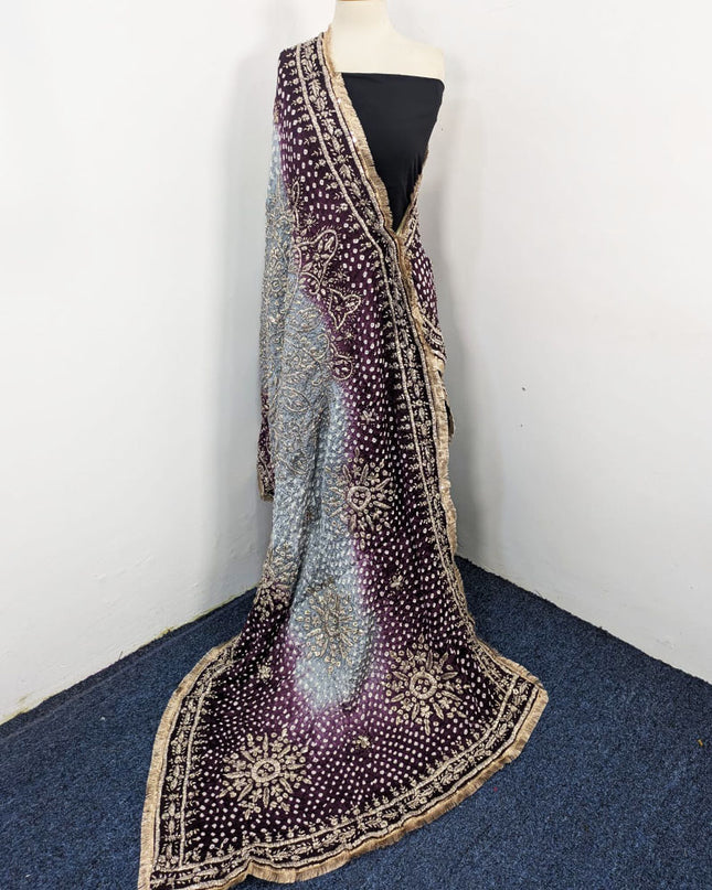 Premium Handmade Chunnri & Gotta Work Silk Dupatta (Ready To Wear)
