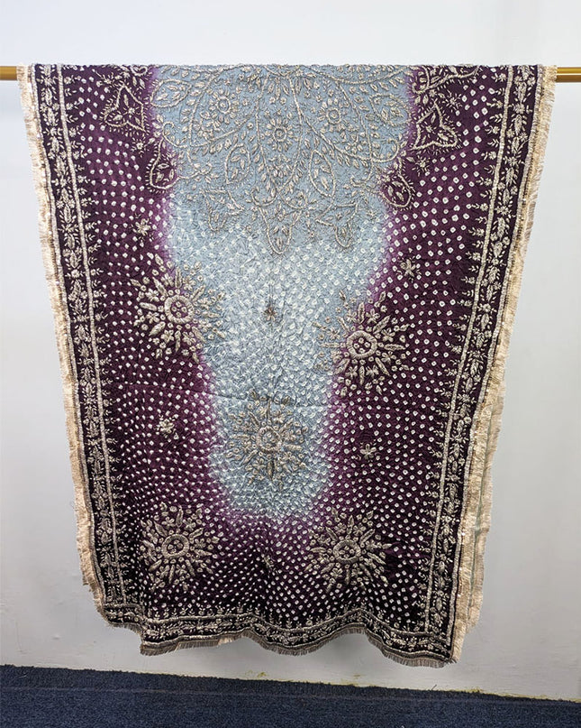 Premium Handmade Chunnri & Gotta Work Silk Dupatta (Ready To Wear)