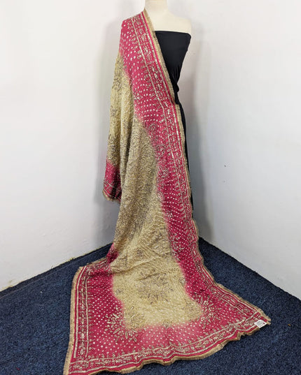 Premium Handmade Chunnri & Gotta Work Silk Dupatta (Ready To Wear)