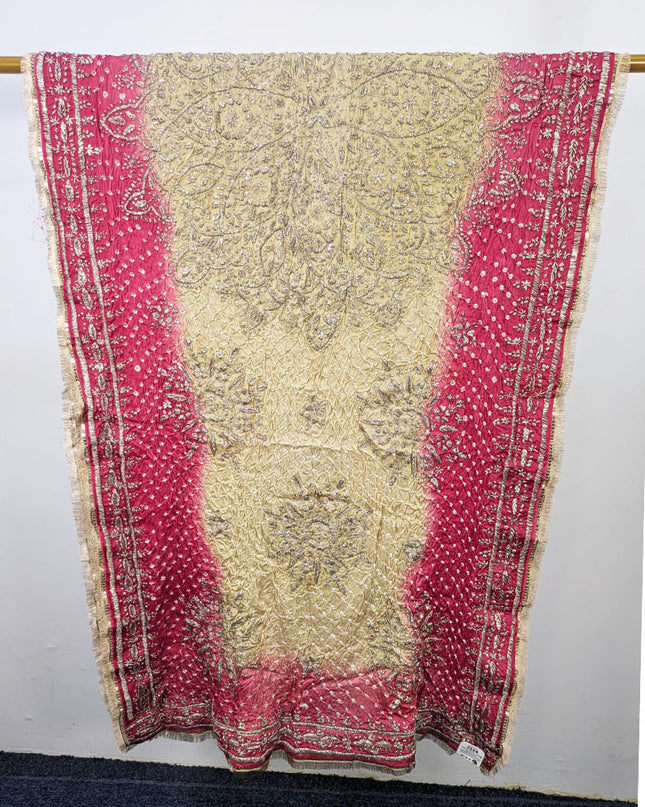 Premium Handmade Chunnri & Gotta Work Silk Dupatta (Ready To Wear)