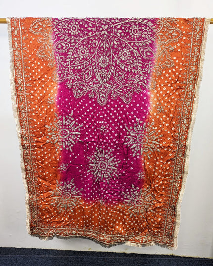 Premium Handmade Chunnri & Gotta Work Silk Dupatta (Ready To Wear)