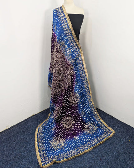 Premium Handmade Chunnri & Gotta Work Silk Dupatta (Ready To Wear)
