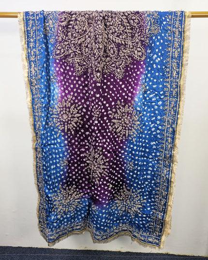 Premium Handmade Chunnri & Gotta Work Silk Dupatta (Ready To Wear)
