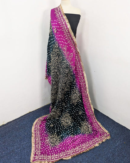 Premium Handmade Chunnri & Gotta Work Silk Dupatta (Ready To Wear)