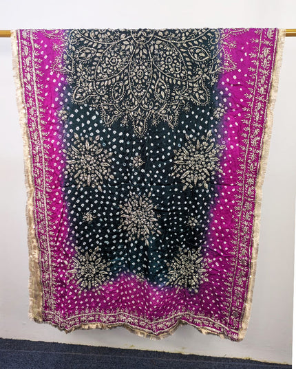 Premium Handmade Chunnri & Gotta Work Silk Dupatta (Ready To Wear)