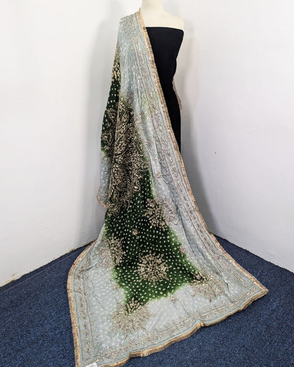 Handmade Chunnri & Gotta Work Silk Dupatta (Ready To Wear)