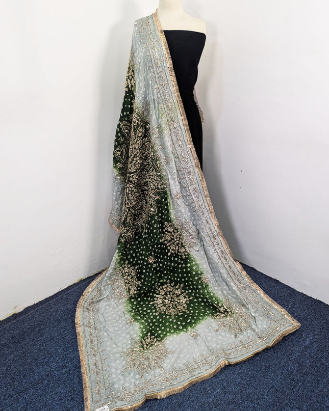 Handmade Chunnri & Gotta Work Silk Dupatta (Ready To Wear)