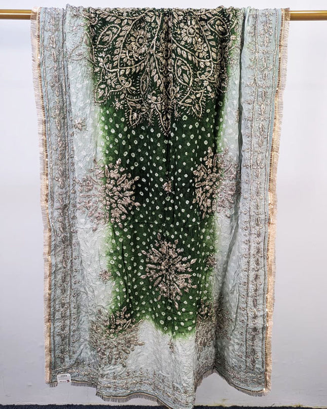 Handmade Chunnri & Gotta Work Silk Dupatta (Ready To Wear)
