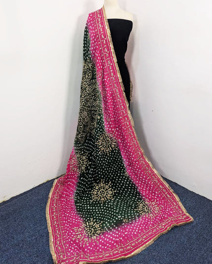 Handmade Chunnri & Gotta Work Silk Dupatta (Ready To Wear)