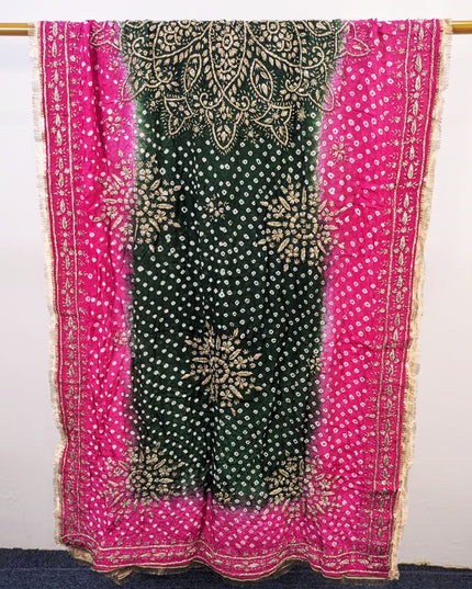 Handmade Chunnri & Gotta Work Silk Dupatta (Ready To Wear)