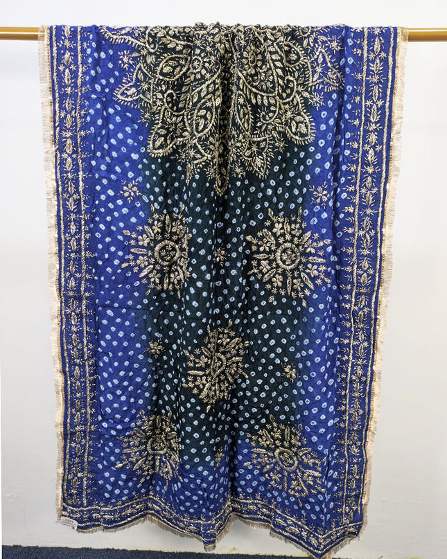Handmade Chunnri & Gotta Work Silk Dupatta (Ready To Wear)