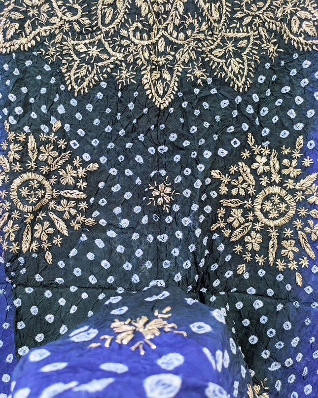 Handmade Chunnri & Gotta Work Silk Dupatta (Ready To Wear)