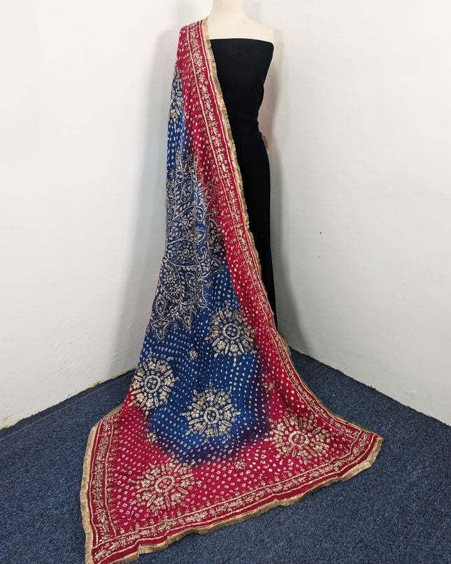 Handmade Chunnri & Gotta Work Silk Dupatta (Ready To Wear)