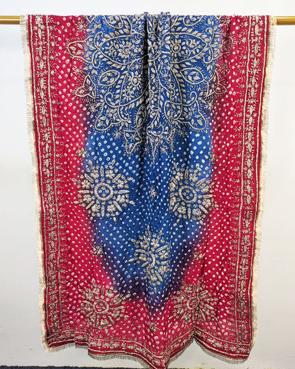 Handmade Chunnri & Gotta Work Silk Dupatta (Ready To Wear)