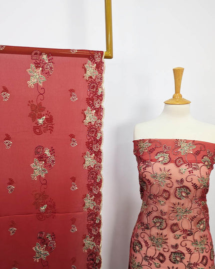 Embroidered Organza With Chiffon Dupatta 3Pc Unstitched