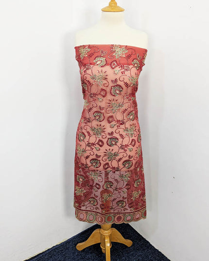 Embroidered Organza With Chiffon Dupatta 3Pc Unstitched