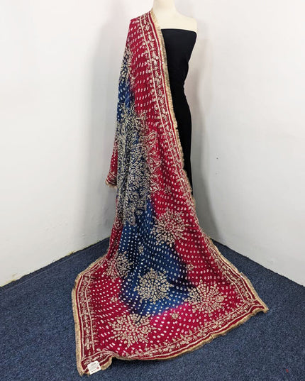 Handmade Chunnri & Gotta Work Silk Dupatta (Ready To Wear)