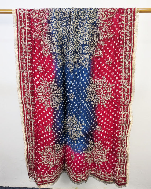 Handmade Chunnri & Gotta Work Silk Dupatta (Ready To Wear)