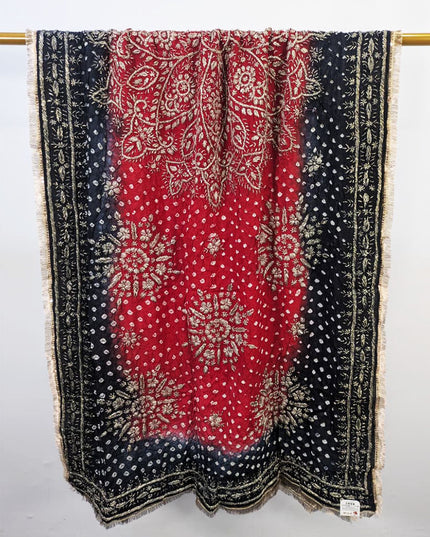 Handmade Chunnri & Gotta Work Silk Dupatta (Ready To Wear)