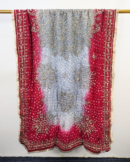 Handmade Chunnri & Gotta Work Silk Dupatta (Ready To Wear)