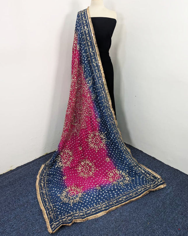 Handmade Chunnri & Gotta Work Silk Dupatta (Ready To Wear)