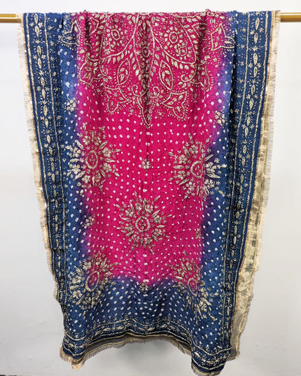 Handmade Chunnri & Gotta Work Silk Dupatta (Ready To Wear)