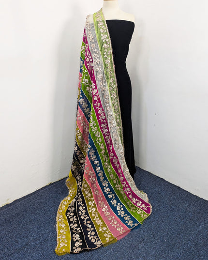 Multi Shaded Chiffon with Handmade Gotta Work Dupatta (Best For Mehndi Events)