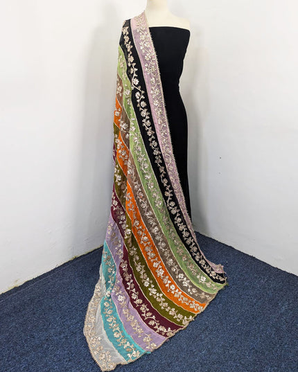 Multi Shaded Chiffon with Handmade Gotta Work Dupatta (Best For Mehndi Events)