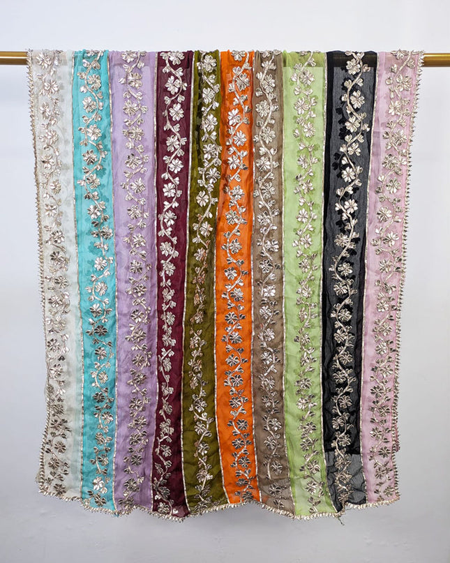 Multi Shaded Chiffon with Handmade Gotta Work Dupatta (Best For Mehndi Events)