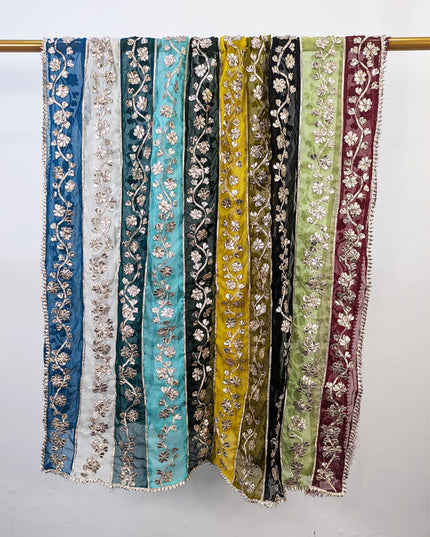 Multi Shaded Chiffon with Handmade Gotta Work Dupatta (Best For Mehndi Events)