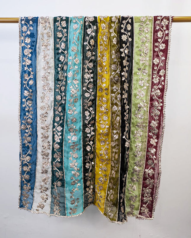 Multi Shaded Chiffon with Handmade Gotta Work Dupatta (Best For Mehndi Events)