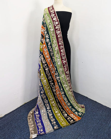 Multi Shaded Chiffon with Handmade Gotta Work Dupatta (Best For Mehndi Events)