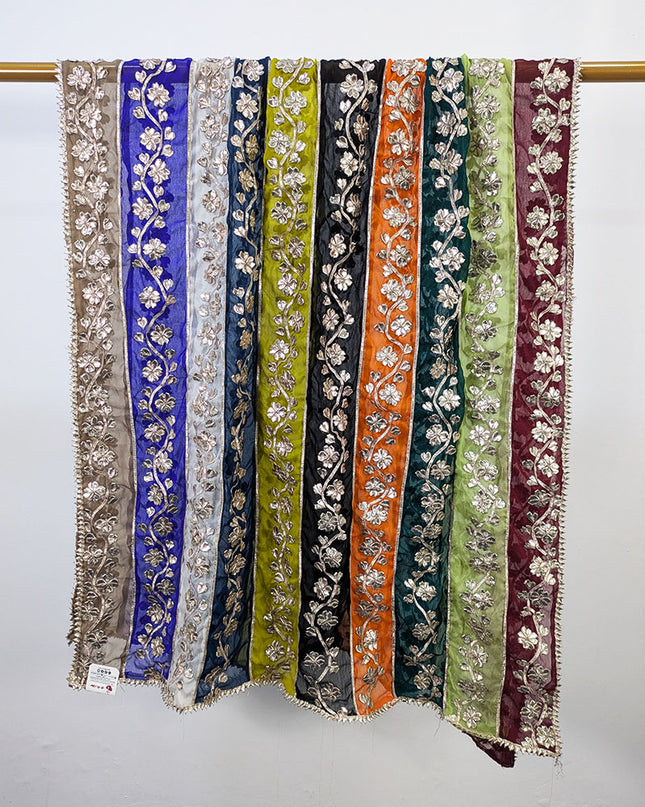 Multi Shaded Chiffon with Handmade Gotta Work Dupatta (Best For Mehndi Events)