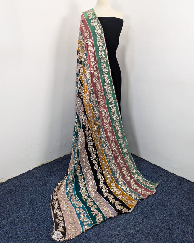 Multi Shaded Chiffon with Handmade Gotta Work Dupatta (Best For Mehndi Events)