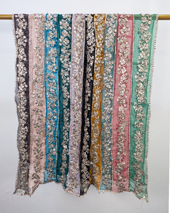 Multi Shaded Chiffon with Handmade Gotta Work Dupatta (Best For Mehndi Events)