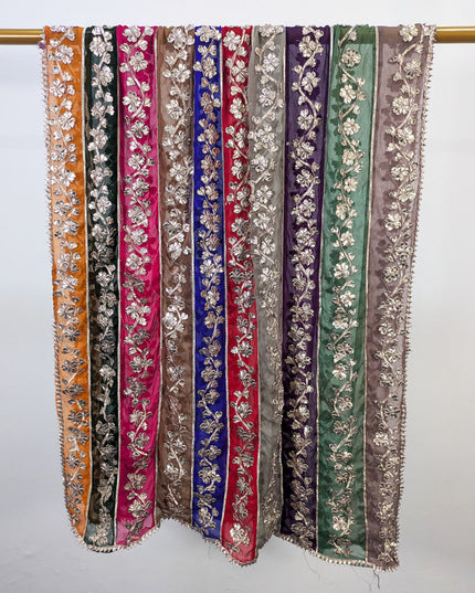 Multi Shaded Chiffon with Handmade Gotta Work Dupatta (Best For Mehndi Events)