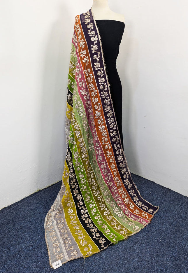 Multi Shaded Chiffon with Handmade Gotta Work Dupatta (Best For Mehndi Events)
