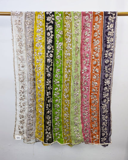 Multi Shaded Chiffon with Handmade Gotta Work Dupatta (Best For Mehndi Events)
