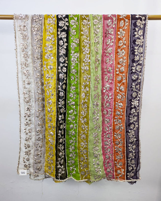 Multi Shaded Chiffon with Handmade Gotta Work Dupatta (Best For Mehndi Events)