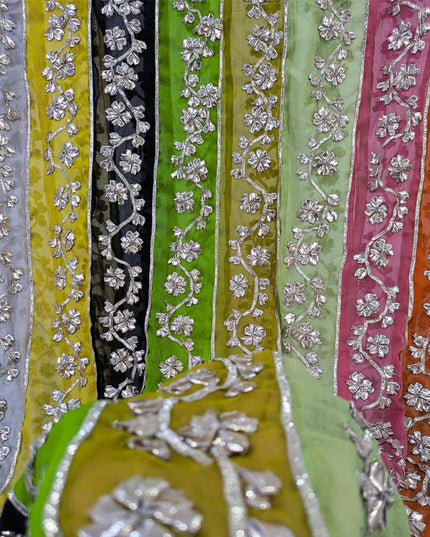 Multi Shaded Chiffon with Handmade Gotta Work Dupatta (Best For Mehndi Events)