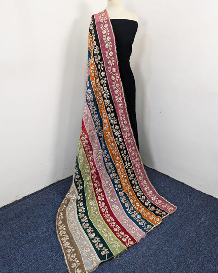 Multi Shaded Chiffon with Handmade Gotta Work Dupatta (Best For Mehndi Events)