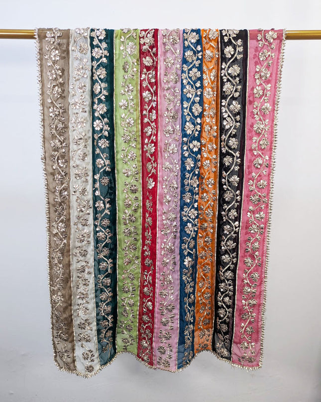Multi Shaded Chiffon with Handmade Gotta Work Dupatta (Best For Mehndi Events)