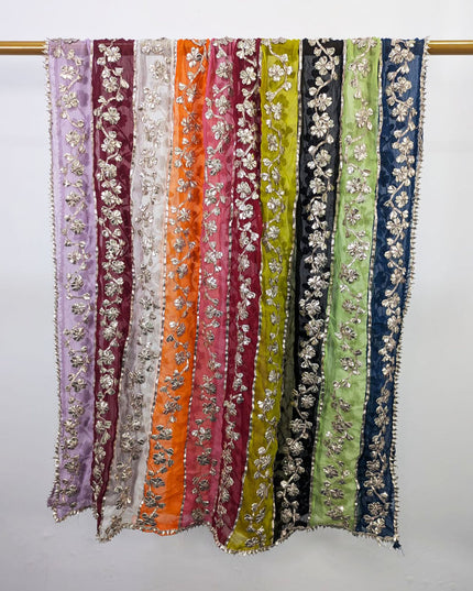 Multi Shaded Chiffon with Handmade Gotta Work Dupatta (Best For Mehndi Events)
