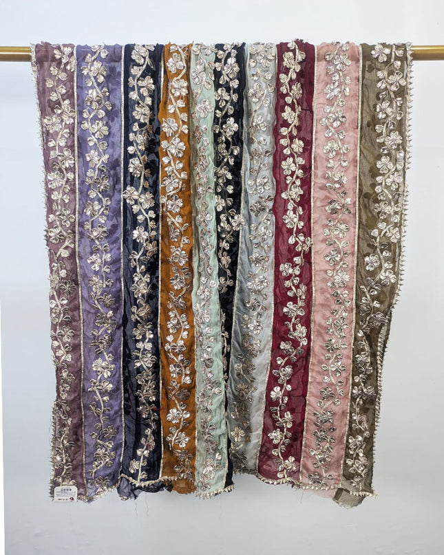 Multi Shaded Chiffon with Handmade Gotta Work Dupatta (Best For Mehndi Events)