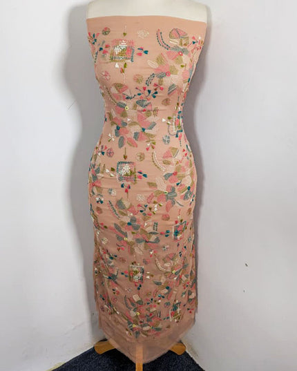 Chiffon with Multicolor Tarkashi + Kacha Tanka Work 2Pc Unstitched