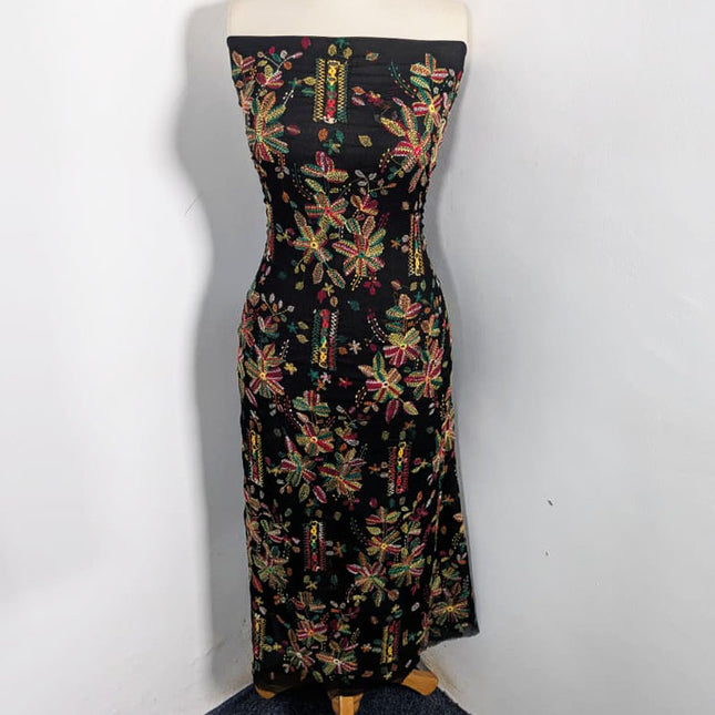 Handmade Multicolor Tarkashi + Kacha Tanka Work Chiffon 2Pc Unstitched
