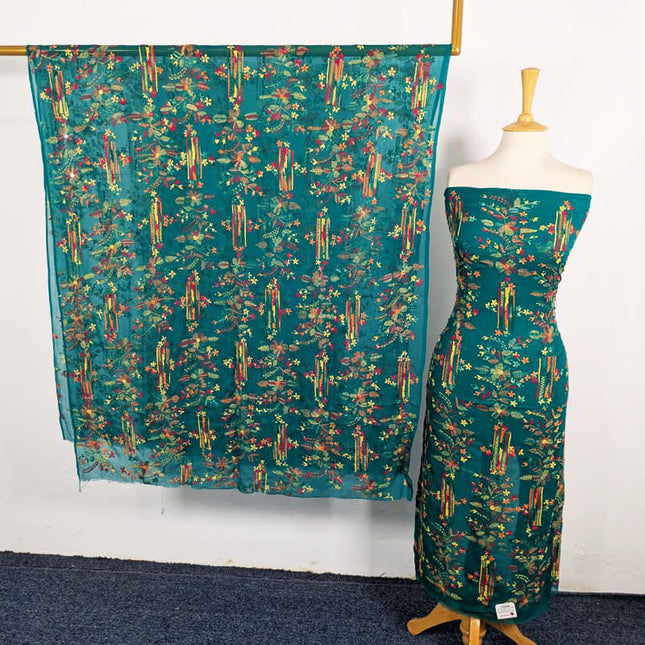 Handmade Multicolor Tarkashi + Kacha Tanka Work Chiffon 2Pc Unstitched