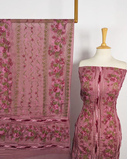 Fancy Chiffon with Multicolor Tarkashi + Kacha Tanka Work 2Pc Unstitched